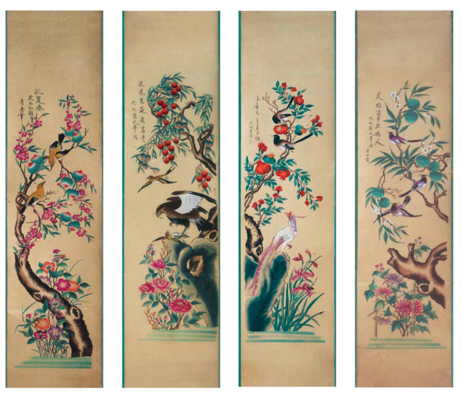 Tranh Tứ Quý tại triển lãm Sắc Xuân của Bảo tàng Mỹ thuật Việt Nam